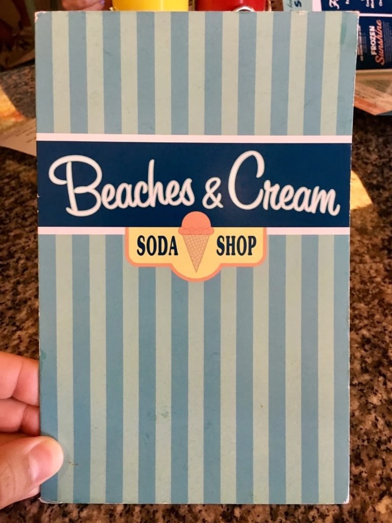 Beaches and Cream review menu