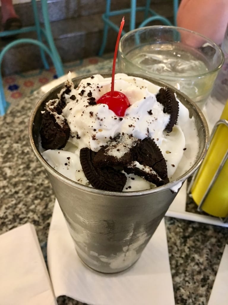 Beaches and Cream review Oreo milkshake