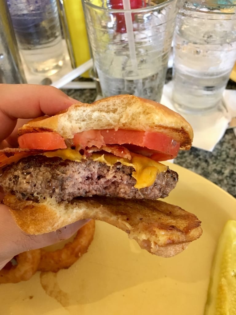 Bacon Cheeseburger inside