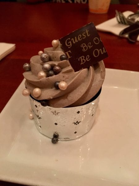 Be Our Guest Switching Signature Restaurant grey stuff cupcake