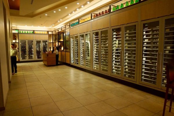 California Grill entrance wine display