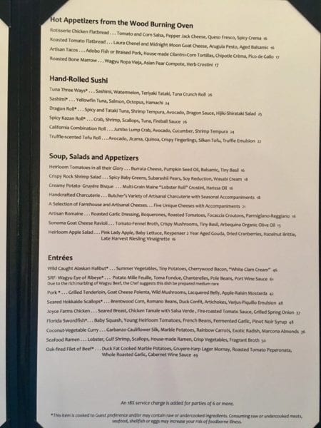 California Grill Menu