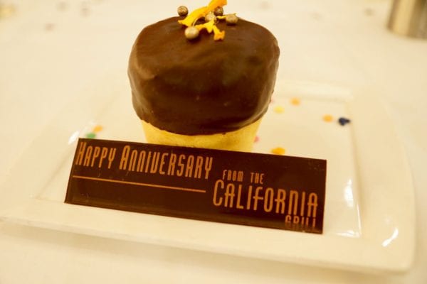 California Grill Review Anniversary Cupcake