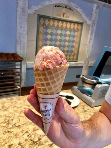 L'Artisan des Glaces Review candied peanuts ice cream cone