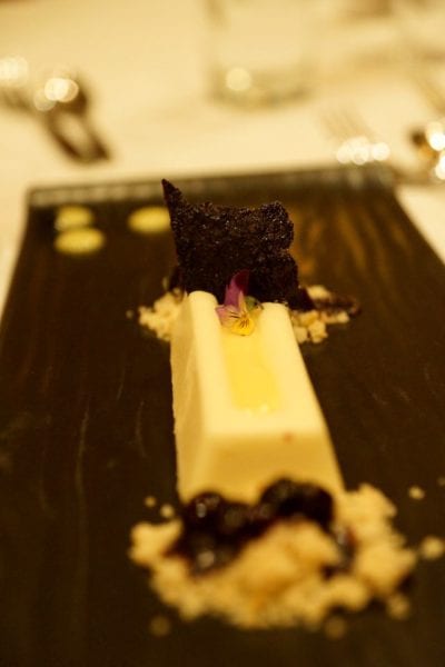 Yachtsman Steakhouse Full Review lemon blueberry cheesecake close up