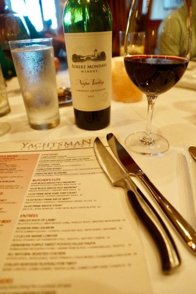 Yachtsman Steakhouse Full Review knives and wine