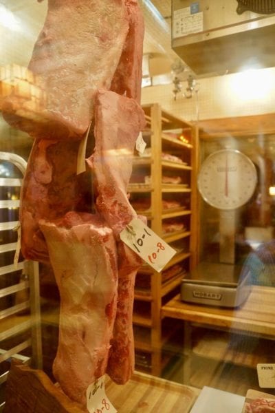 Yachtsman Steakhouse Full Review hanging meat and scale