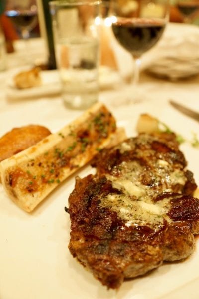 Yachtsman Steakhouse Full Review prime rib eye steak and bone marrow