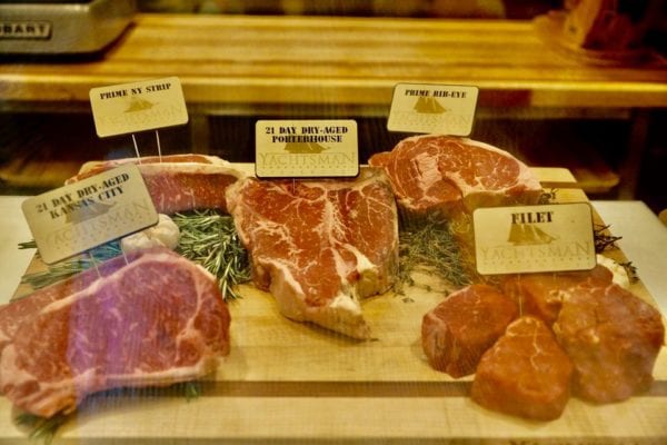 Yachtsman Steakhouse Full Review steak display tray close