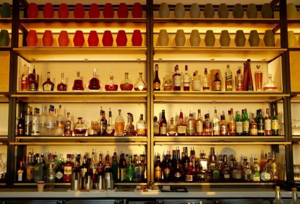 California Grill Bar Shelves Alcohol