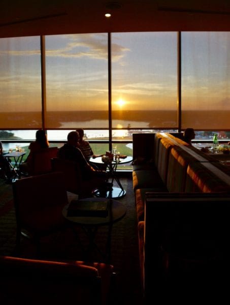 California Grill sunset through the windows