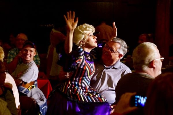 Hoop Dee Doo Musical Revue Full Review Show show performer on man's lap