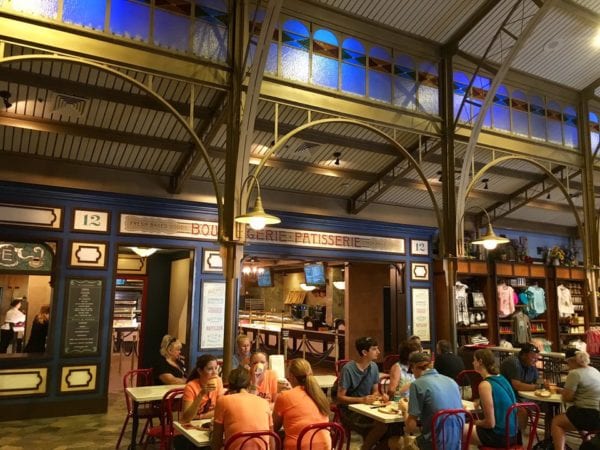 Les Halles Boulangerie Patisserie seating area with tables