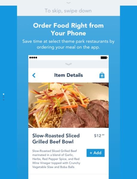 My Disney Experience Mobile Food Order