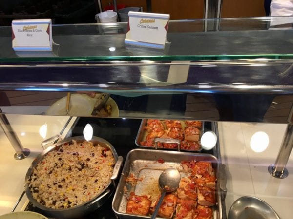 Disney Cruise Cabanas Lunch Review Beans, Rice and Salmon