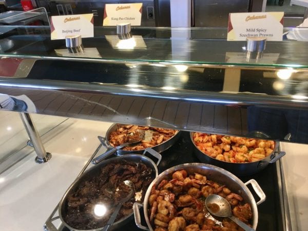 Disney Cruise Cabanas Lunch Review Bejing Beef and Szechwan Prawns