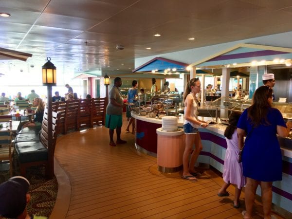 Disney Cruise Cabanas Lunch Review Buffet Line
