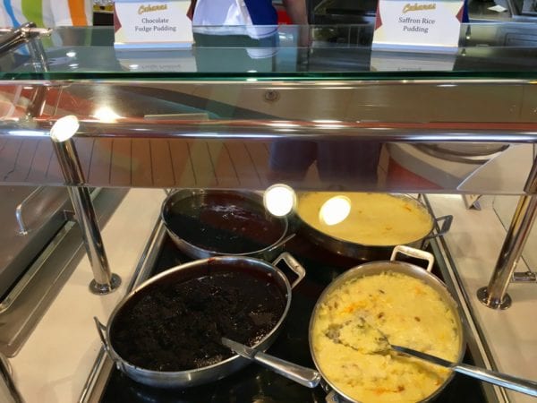Disney Cruise Cabanas Lunch Review Chocolate Pudding and Rice Pudding