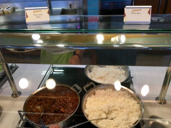 Disney Cruise Cabanas Lunch Review Lamb Tikka and Rice