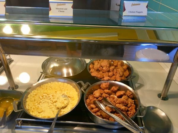 Disney Cruise Cabanas Lunch Review Mac and Cheese and Chicken Nuggets