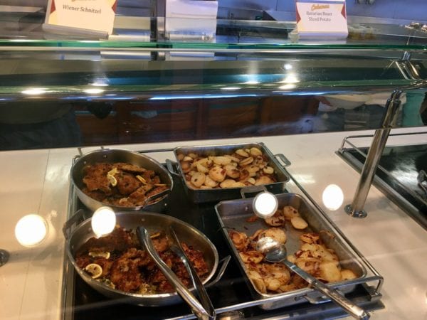 Disney Cruise Cabanas Lunch Review Schnitzel and Roasted Potatoes