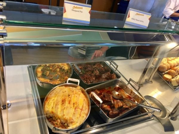 Disney Cruise Cabanas Lunch Review Shepard's Pie and BBQ Ribs