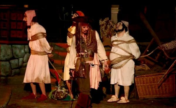 Johnny Depp Visits Pirates of the Caribbean in Disneyland