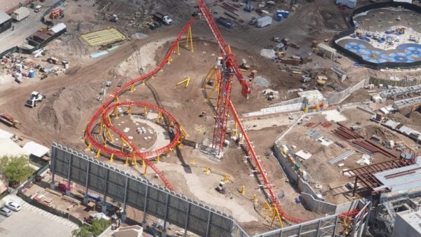 Toy Story Land Slinky Dog Dash Track being installed