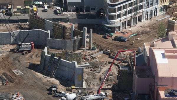 Star Wars Land AT-AT construction concrete walls