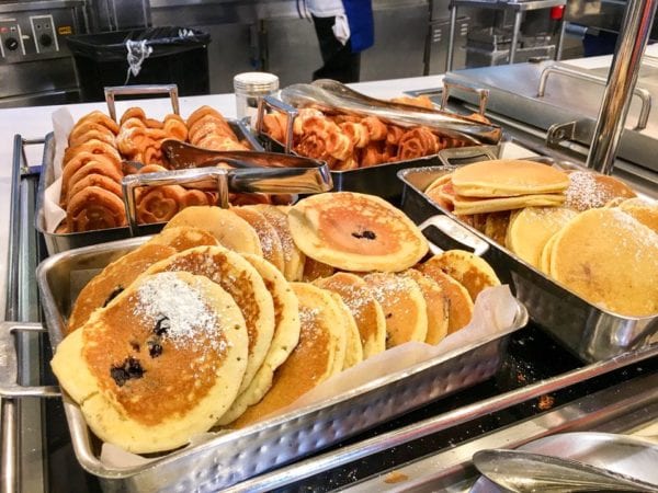 Disney Cruise Cabanas Breakfast Review Pancakes and Mickey Waffles