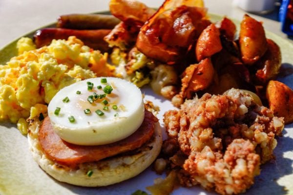 DisnDisney Cruise Cabanas Breakfast Review Food Plate Eggs Benedict