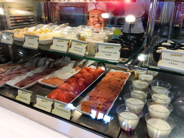 Disney Cruise Cabanas Breakfast Review Sliced Meats and Cheese Station