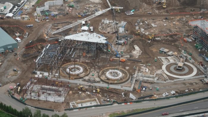 Millennium Falcon Ride Progress new ride circles