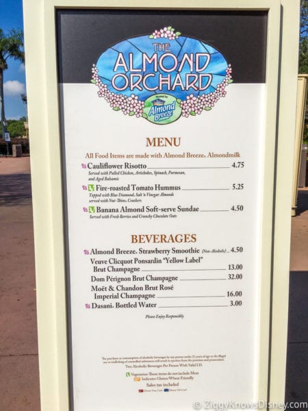 Almond Orchard Review 2017 Epcot Food and Wine menu