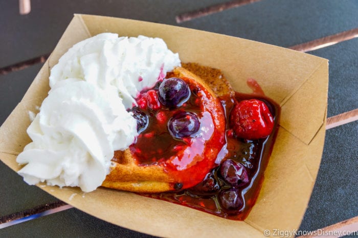 Belgium Review 2017 Epcot Food and Wine Festival Belgian Waffle with Berry Compote
