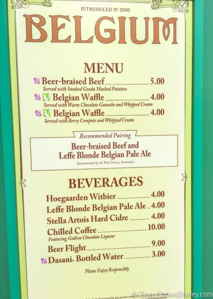 Belgium Review 2017 Epcot Food and Wine Festival Belgium Menu