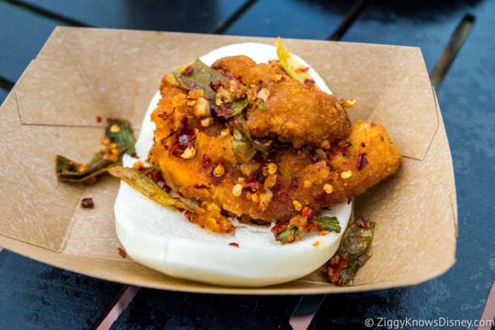 China Review 2017 Epcot Food and Wine Festival Spicy Chicken Bao Bun up close