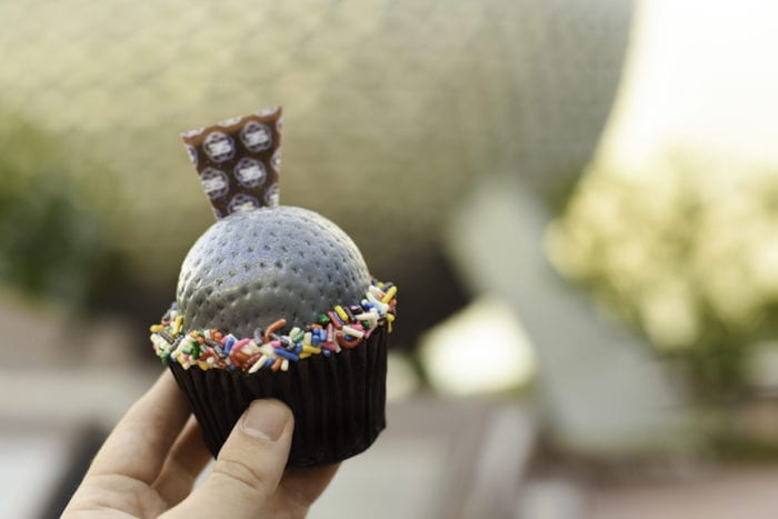 Epcot 35th Anniversary Special Eats spaceship earth cupcake