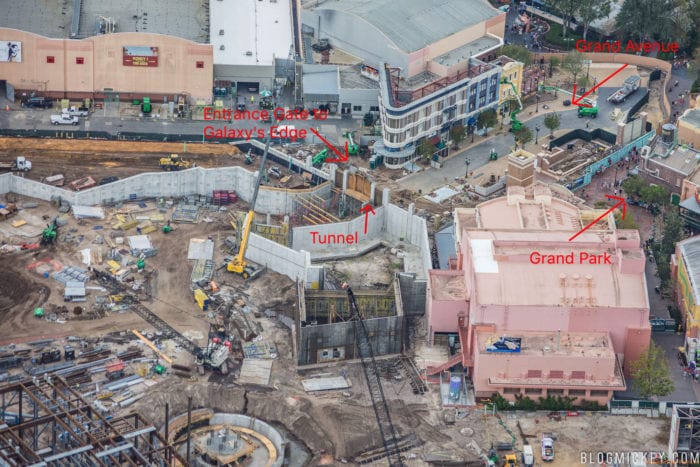 Star Wars Galaxy's Edge Construction Progress entrance area