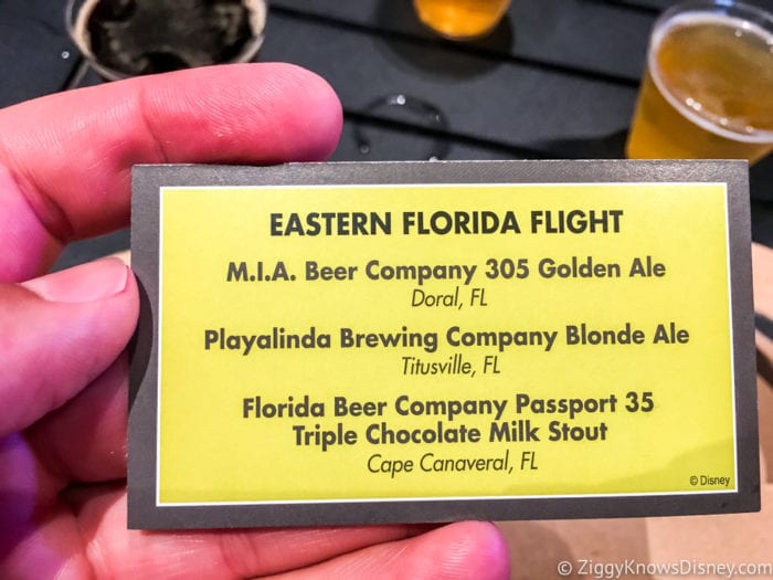 Craft Beer Review 2017 Epcot Food and Wine Festival Eastern Florida Flight Card