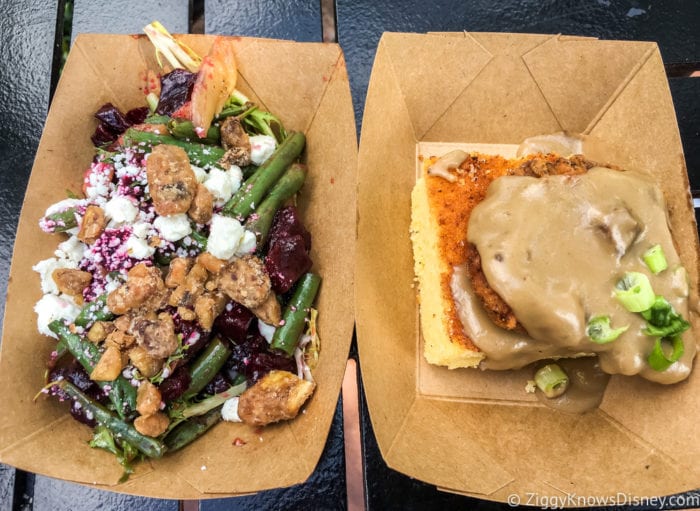 Farm Fresh Review 2017 Epcot Food and Wine Festival Roasted Beet Salad and Crispy Chicken