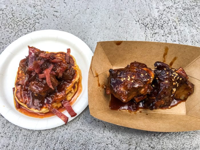 Flavors from Fire Review 2017 Epcot Food and Wine Festival sweet pancake and piggy wings