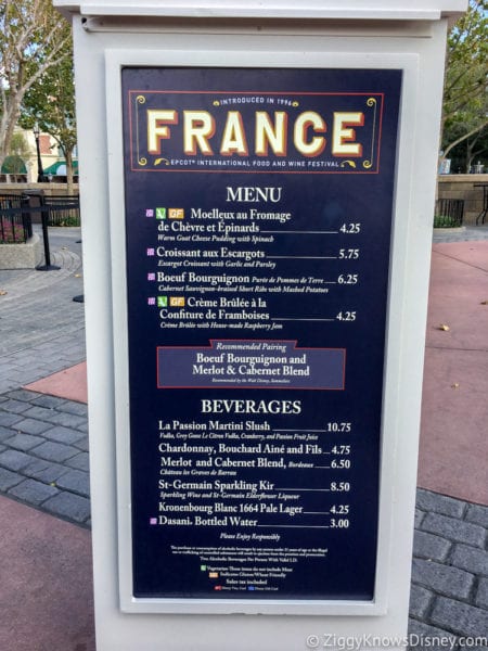 France Review 2017 Epcot Food and Wine Festival France Menu