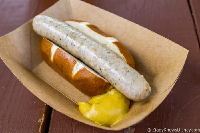 Germany Review 2017 Epcot Food and Wine Festival Roast Bratwurst in a Pretzel Roll