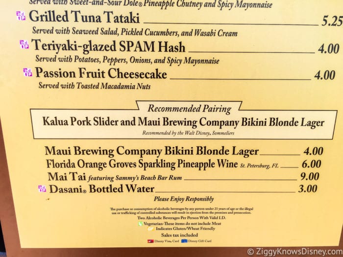 Hawaii Review 2017 Epcot Food and Wine Festival Hawaii Menu