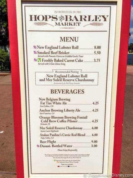 Hops and Barley Review 2017 Epcot Food and Wine Festival Hops and Barley Menu