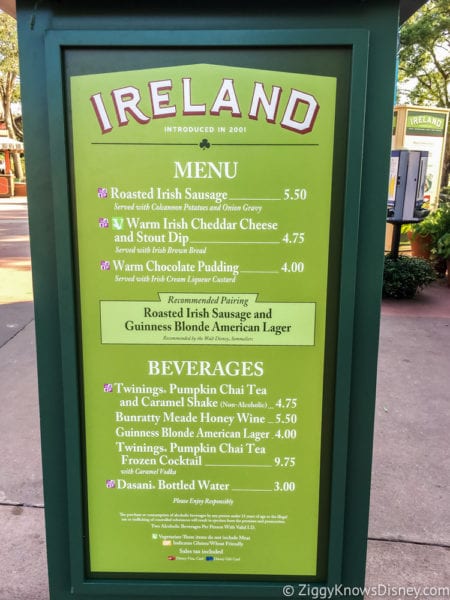 Ireland Review 2017 Epcot Food and Wine Festival Ireland Menu