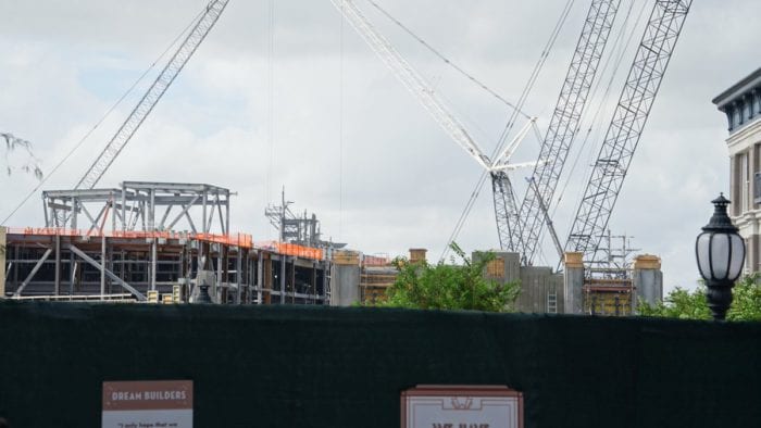 Star Wars Galaxy's Edge construction update October cranes