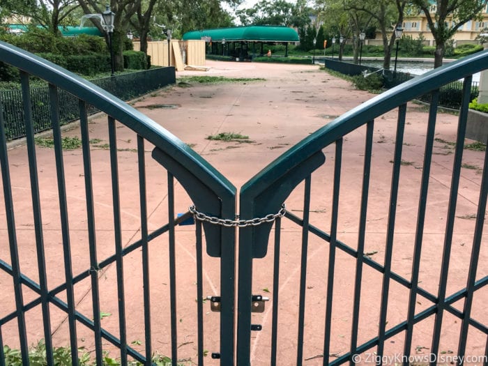 Hurricane Irma in Walt Disney World Epcot International Gateway gate locked