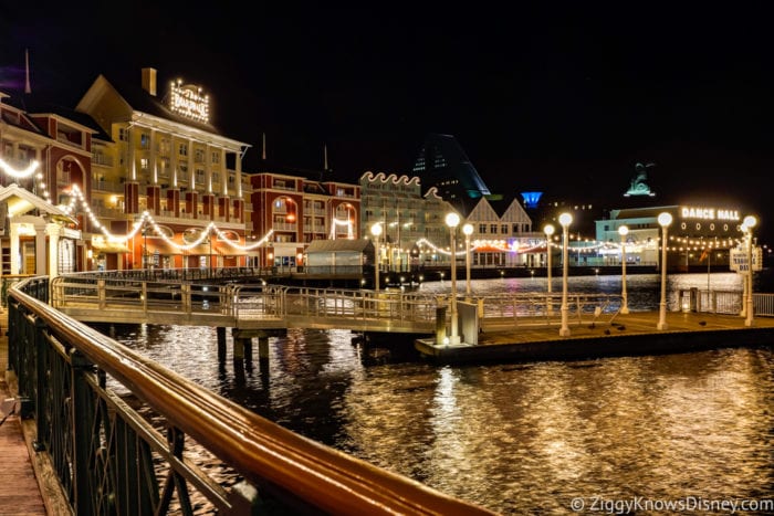 Hurricane Irma in Walt Disney World boardwalk at night